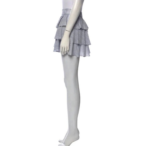 Derek Lam 10 Crosby | Women's Gray Elastic Waist Mini Ruffle Skirt Size 0 - Picture 3 of 9